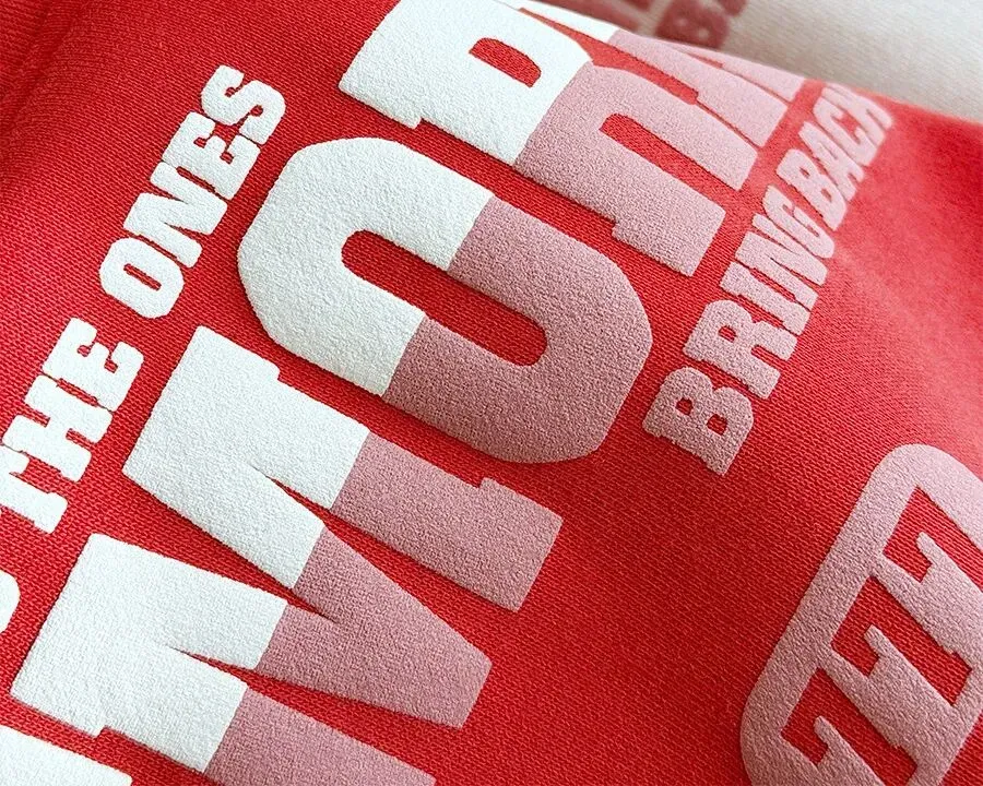 Macro detail of a high quality puff transfer application