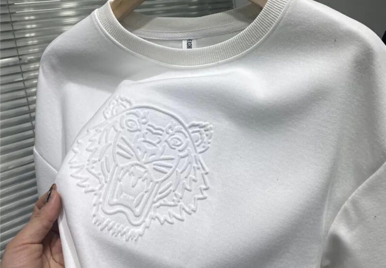 3D puff logo print on a heavyweight cotton t-shirt